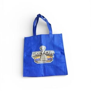 NEW CFL Grey Cup 112 Winnipeg 2025 Reusable Tote Blue Bag Handles Double Sided